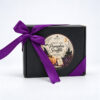 Κουτί δώρου Suga Style με σαπούνια Pumpkin Soufflé και διακοσμητική μωβ σατέν κορδέλα