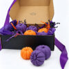 Κουτί δώρου Suga Style με σαπούνια Pumpkin Soufflé και διακοσμητική μωβ σατέν κορδέλα